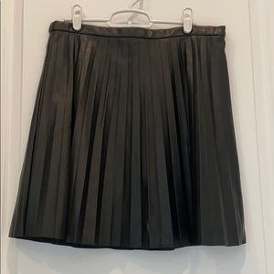 JCrew faux leather pleated skirt